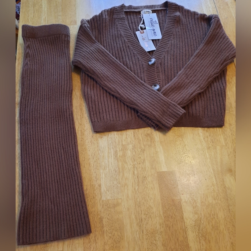 Wool Camel Cardigan Set🤎